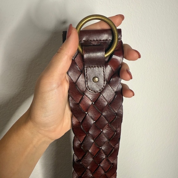Hobo Brown Braided Leather Belt Size L - Picture 3 of 5